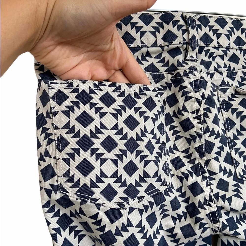 J. CREW TOOTHPICK GEO PRINT ANKLE PANT
